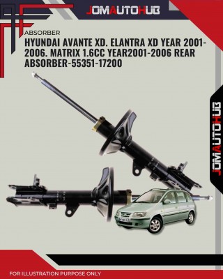 Rear Absorber-Hyundai Avante XD. Elantra XD 2001-2006. Matrix 1.6cc 2001-2006-55351-17200 