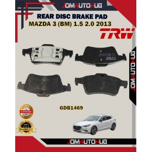 Ford Focus-Mazda 3 BM-Mazda 3-Mazda 5-Peugeot 508-Volvo S50-Rear Disc Brake Pad-TRW-GDB1469