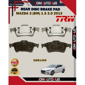 Ford Focus-Mazda 3 BM-Mazda 3-Mazda 5-Peugeot 508-Volvo S50-Rear Disc Brake Pad-TRW-GDB1469