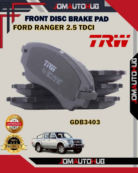Showing image for Ford Ranger 2.5 TDC-Mazda B2500-B2900-BT50-Front Disc Brake Pad-TRW-GDB3403 Ford Ranger 2.5 TDC-Mazda B2500-B2900-BT50-Front Disc Brake Pad-TRW-GDB3403 image