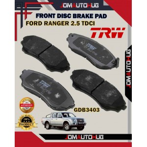 Ford Ranger 2.5 TDC-Mazda B2500-B2900-BT50-Front Disc Brake Pad-TRW-GDB3403