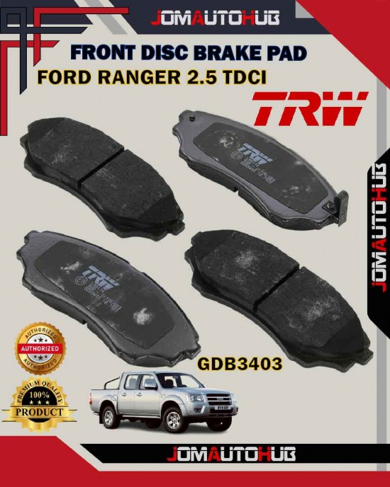 Showing image for Ford Ranger 2.5 TDC-Mazda B2500-B2900-BT50-Front Disc Brake Pad-TRW-GDB3403 Ford Ranger 2.5 TDC-Mazda B2500-B2900-BT50-Front Disc Brake Pad-TRW-GDB3403 image