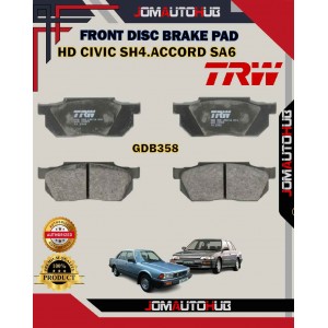 Honda City SX8-Accord SA6-SA6Y-Civic SH4-Front Disc Brake Pad-TRW-GDB358
