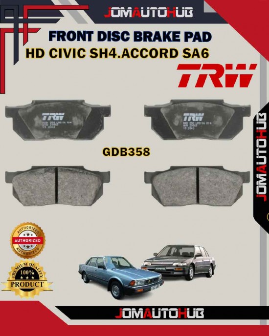 Showing image for Honda City SX8-Accord SA6-SA6Y-Civic SH4-Front Disc Brake Pad-TRW-GDB358 Honda City SX8-Accord SA6-SA6Y-Civic SH4-Front Disc Brake Pad-TRW-GDB358 Brake Pad image
