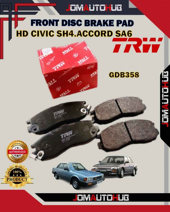 Showing image for Honda City SX8-Accord SA6-SA6Y-Civic SH4-Front Disc Brake Pad-TRW-GDB358 Honda City SX8-Accord SA6-SA6Y-Civic SH4-Front Disc Brake Pad-TRW-GDB358 Brake Pad image