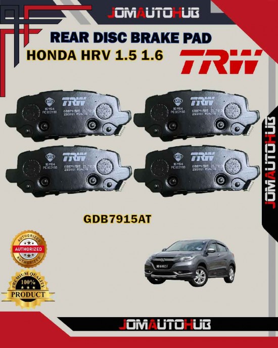 Showing image for Honda HR-V T7A-Odyssey RC4 Rear Disc Brake Pad-TRW-GDB7915AT Honda HR-V T7A-Odyssey RC4 Rear Disc Brake Pad-TRW-GDB7915AT Brake Pad image