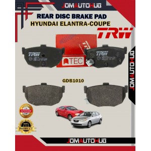 Hyundai Elantra 1.6cc 1.8cc-Hyundai Coupe-Kia Cerato-Spectra-Rear Disc Brake Pad-TRW-GDB1010