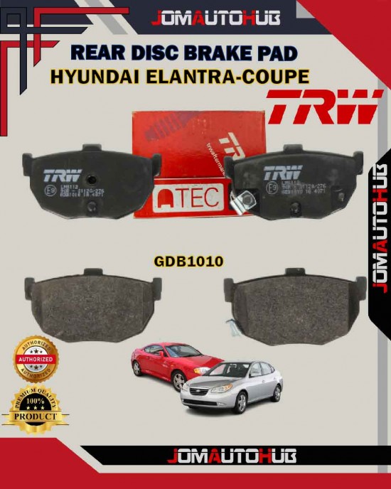 Showing image for Hyundai Elantra 1.6cc 1.8cc-Hyundai Coupe-Kia Cerato-Spectra-Rear Disc Brake Pad-TRW-GDB1010 Hyundai Elantra 1.6cc 1.8cc-Hyundai Coupe-Kia Cerato-Spectra-Rear Disc Brake Pad-TRW-GDB1010 Brake Pad image