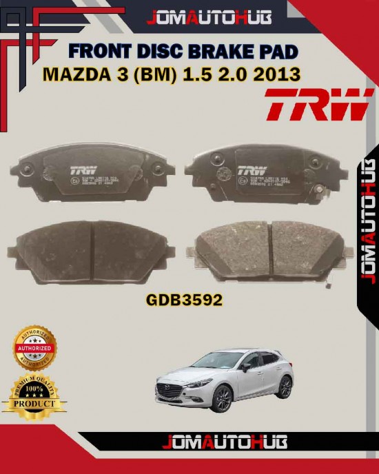 Showing image for Mazda 3 BM-Mazda CX-3-Front Disc Brake Pad-TRW-GDB3592 Mazda 3 BM-Mazda CX-3-Front Disc Brake Pad-TRW-GDB3592 Brake Pad image