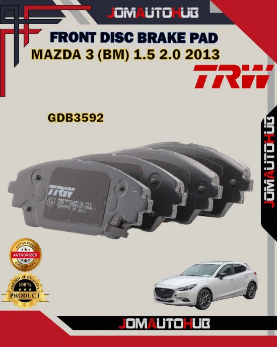 Showing image for Mazda 3 BM-Mazda CX-3-Front Disc Brake Pad-TRW-GDB3592 Mazda 3 BM-Mazda CX-3-Front Disc Brake Pad-TRW-GDB3592 Brake Pad image