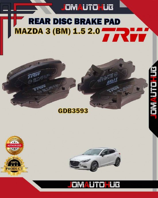 Showing image for Mazda 3-Rear Disc Brake Pad-TRW-GDB3593 Mazda 3-Rear Disc Brake Pad-TRW-GDB3593 Brake Pad image