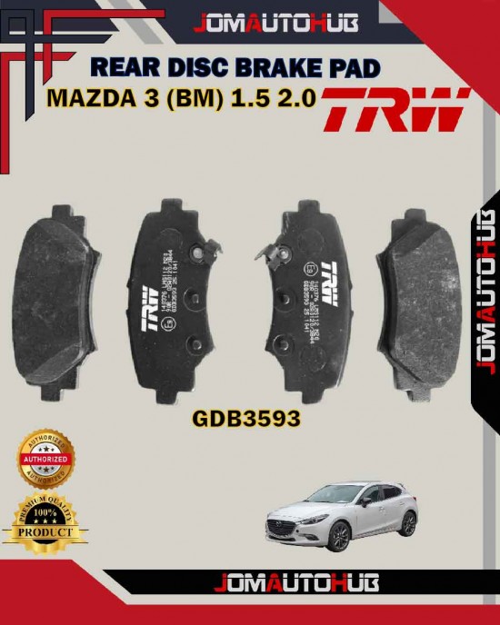 Showing image for Mazda 3-Rear Disc Brake Pad-TRW-GDB3593 Mazda 3-Rear Disc Brake Pad-TRW-GDB3593 Brake Pad image