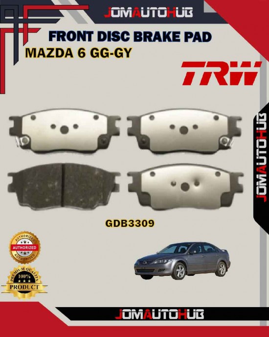 Showing image for Mazda 6 GG-GY-Front Disc Brake Pad-TRW-GDB3309 Mazda 6 GG-GY-Front Disc Brake Pad-TRW-GDB3309 Brake Pad image