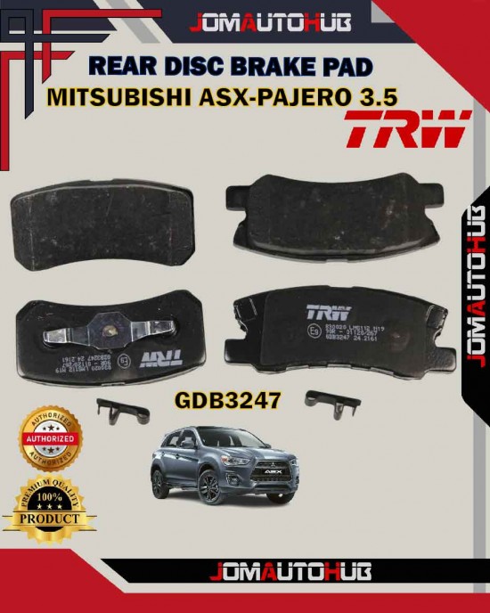 Showing image for Mitsubishi ASX-Mitsubishi Lancer-Airtrek-Pajero V54-Rear Disc Brake Pad-TRW-GDB3247 Mitsubishi ASX-Mitsubishi Lancer-Airtrek-Pajero V54-Rear Disc Brake Pad-TRW-GDB3247 Brake Pad image