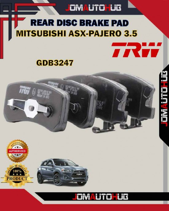 Showing image for Mitsubishi ASX-Mitsubishi Lancer-Airtrek-Pajero V54-Rear Disc Brake Pad-TRW-GDB3247 Mitsubishi ASX-Mitsubishi Lancer-Airtrek-Pajero V54-Rear Disc Brake Pad-TRW-GDB3247 Brake Pad image