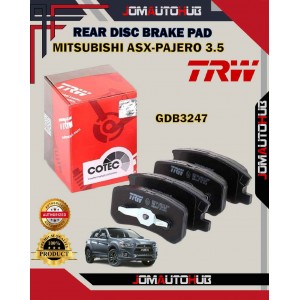 Mitsubishi ASX-Mitsubishi Lancer-Airtrek-Pajero V54-Rear Disc Brake Pad-TRW-GDB3247 Mitsubishi ASX-Mitsubishi Lancer-Airtrek-Pajero V54-Rear Disc Brake Pad-TRW-GDB3247
