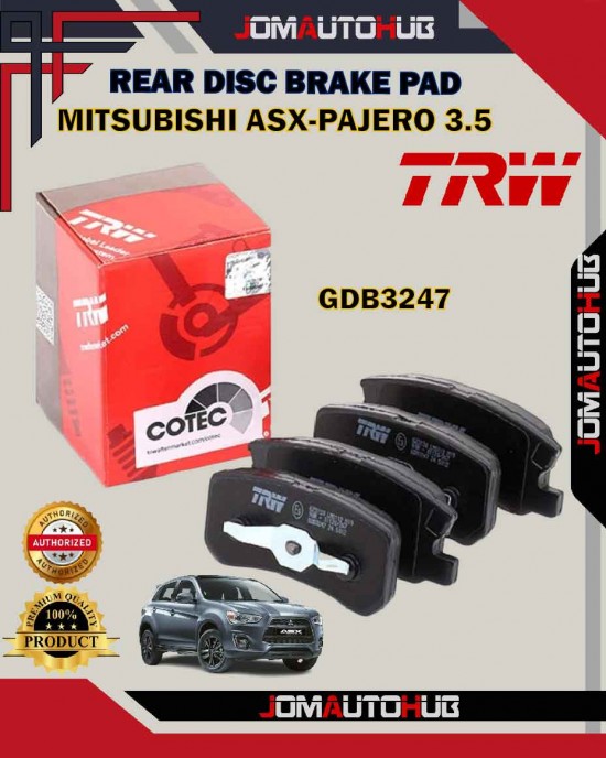 Showing image for Mitsubishi ASX-Mitsubishi Lancer-Airtrek-Pajero V54-Rear Disc Brake Pad-TRW-GDB3247 Mitsubishi ASX-Mitsubishi Lancer-Airtrek-Pajero V54-Rear Disc Brake Pad-TRW-GDB3247 Brake Pad image