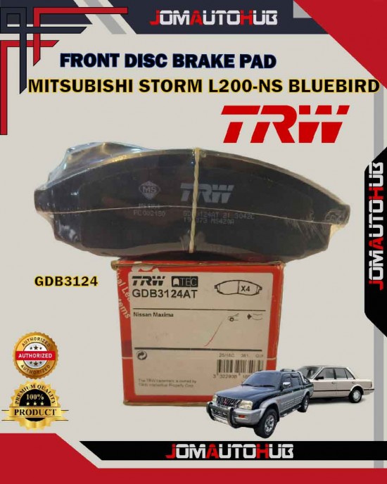 Showing image for Mitsubishi Storm L200 2.5CC-A32-Nissan Maxima-Bluebird-Front Disc Brake Pad-TRW-GDB3124 Mitsubishi Storm L200 2.5CC-A32-Nissan Maxima-Bluebird-Front Disc Brake Pad-TRW-GDB3124 Brake Pad image