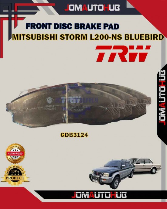 Showing image for Mitsubishi Storm L200 2.5CC-A32-Nissan Maxima-Bluebird-Front Disc Brake Pad-TRW-GDB3124 Mitsubishi Storm L200 2.5CC-A32-Nissan Maxima-Bluebird-Front Disc Brake Pad-TRW-GDB3124 Brake Pad image