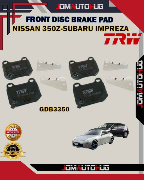 Showing image for Nissan 350Z-Fairlady X-Skyline-Subaru Impreze-Forester-Front Disc Brake Pad-TRW-GDB3350 Nissan 350Z-Fairlady X-Skyline-Subaru Impreze-Forester-Front Disc Brake Pad-TRW-GDB3350 Brake Pad image