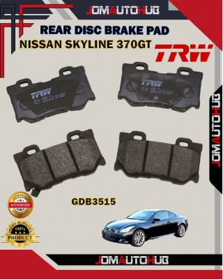 Nissan 370GT-Skyline-Infiniti Q50-Q60-Q70-Rear Disc Brake Pad-TRW-GDB3515