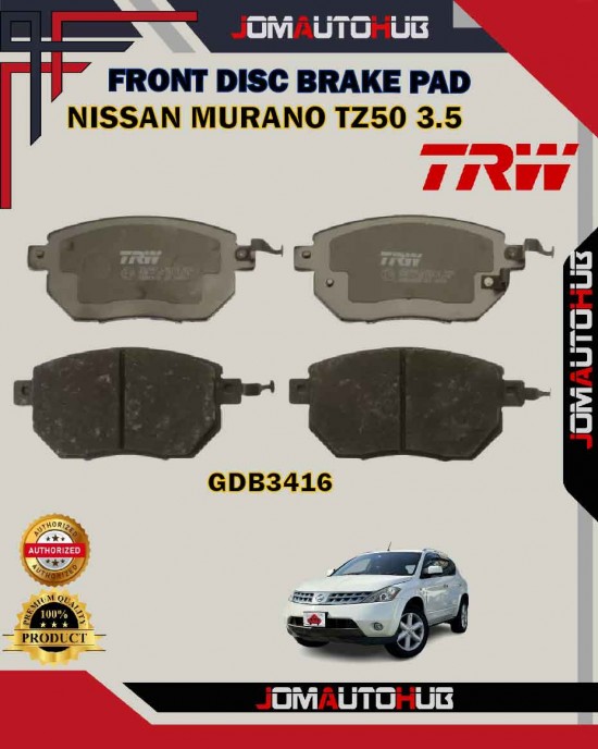 Showing image for Nissan Murano TZ50 3.5cc-Altima-Front Disc Brake Pad-TRW-GDB3416 Nissan Murano TZ50 3.5cc-Altima-Front Disc Brake Pad-TRW-GDB3416 Brake Pad image