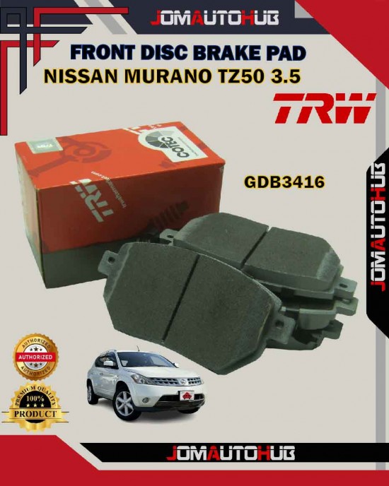 Showing image for Nissan Murano TZ50 3.5cc-Altima-Front Disc Brake Pad-TRW-GDB3416 Nissan Murano TZ50 3.5cc-Altima-Front Disc Brake Pad-TRW-GDB3416 Brake Pad image