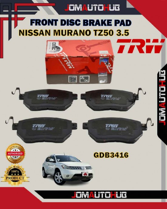 Showing image for Nissan Murano TZ50 3.5cc-Altima-Front Disc Brake Pad-TRW-GDB3416 Nissan Murano TZ50 3.5cc-Altima-Front Disc Brake Pad-TRW-GDB3416 Brake Pad image