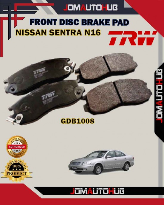 Showing image for Nissan Sentra N16 1.8cc-Serena C23-Bluebird U12-Front Disc Brake Pad-TRW-GDB1008AT Nissan Sentra N16 1.8cc-Serena C23-Bluebird U12-Front Disc Brake Pad-TRW-GDB1008AT Brake Pad image