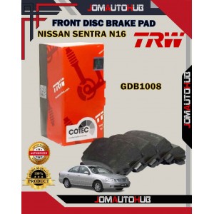 Nissan Sentra N16 1.8cc-Serena C23-Bluebird U12-Front Disc Brake Pad-TRW-GDB1008AT
