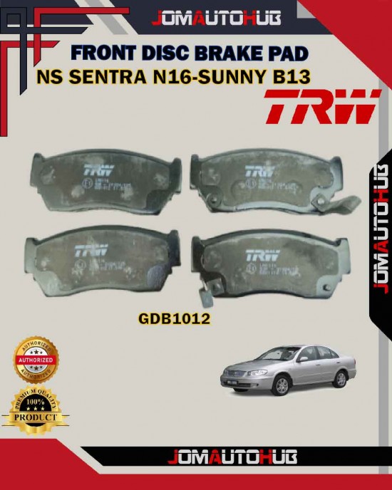 Showing image for Nissan Sentra N16 1.6CC-Sunny B13-Front Disc Brake Pad-TRW-GDB1012 Nissan Sentra N16 1.6CC-Sunny B13-Front Disc Brake Pad-TRW-GDB1012 Brake Pad image