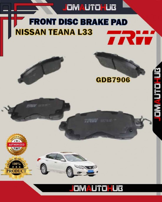 Showing image for Nissan Teana L33-Slyphy B18-Front Disc Brake Pad-TRW-GDB7906 Nissan Teana L33-Slyphy B18-Front Disc Brake Pad-TRW-GDB7906 Brake Pad image