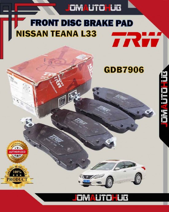 Showing image for Nissan Teana L33-Slyphy B18-Front Disc Brake Pad-TRW-GDB7906 Nissan Teana L33-Slyphy B18-Front Disc Brake Pad-TRW-GDB7906 Brake Pad image