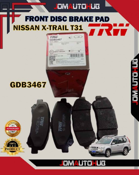 Showing image for Nissan X-Trail T31-Sentra B16-Front Disc Brake Pad-TRW-GDB3467 Nissan X-Trail T31-Sentra B16-Front Disc Brake Pad-TRW-GDB3467 Brake Pad image