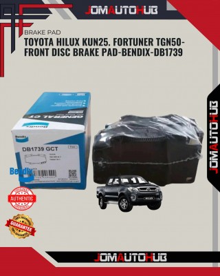 Toyota Hilux KUN25. Fortuner TGN50-Front Disc Brake Pad-BENDIX-DB1739