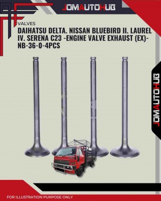 Exhaust Valve (EX) Set-Daihatsu Delta. Nissan Bluebird II. Laurel IV. Serena C23 -NB-36-0