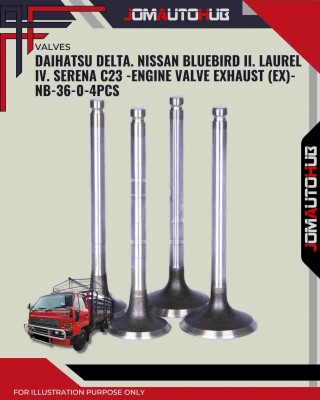 Exhaust Valve (EX) Set-Daihatsu Delta. Nissan Bluebird II. Laurel IV. Serena C23 -NB-36-0