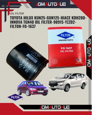 Toyota Hilux Kun25-Gun125-Hiace KDH200-Innova TGN40 Oil Filter-90915-YZZD2-Filton-FO-1637