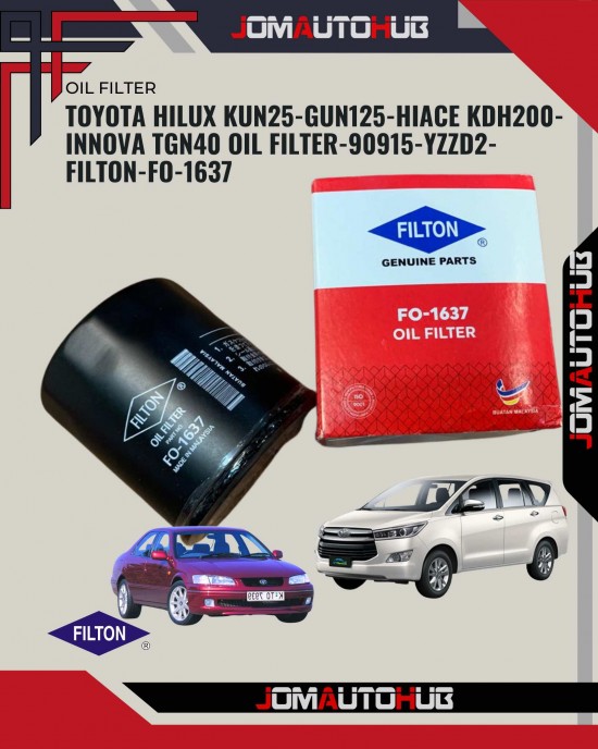 Toyota Hilux Kun25-Gun125-Hiace KDH200-Innova TGN40 Oil Filter-90915-YZZD2-Filton-FO-1637 Oil Filters image