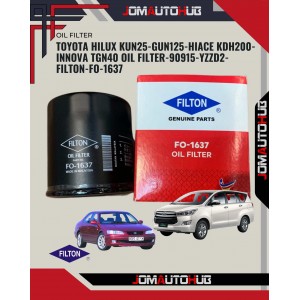 Toyota Hilux Kun25-Gun125-Hiace KDH200-Innova TGN40 Oil Filter-90915-YZZD2-Filton-FO-1637 Toyota Hilux Kun25-Gun125-Hiace KDH200-Innova TGN40 Oil Filter-90915-YZZD2-Filton-FO-1637