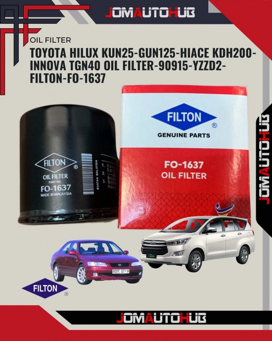 Toyota Hilux Kun25-Gun125-Hiace KDH200-Innova TGN40 Oil Filter-90915-YZZD2-Filton-FO-1637 Oil Filters image