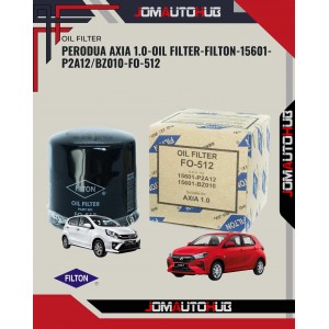 Perodua Axia 1.0-Oil Filter-FILTON-15601-P2A12/BZ010-FO-512 Perodua Axia 1.0-Oil Filter-FILTON-15601-P2A12/BZ010-FO-512