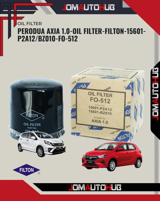 Perodua Axia 1.0-Oil Filter-FILTON-15601-P2A12/BZ010-FO-512 Oil Filters image