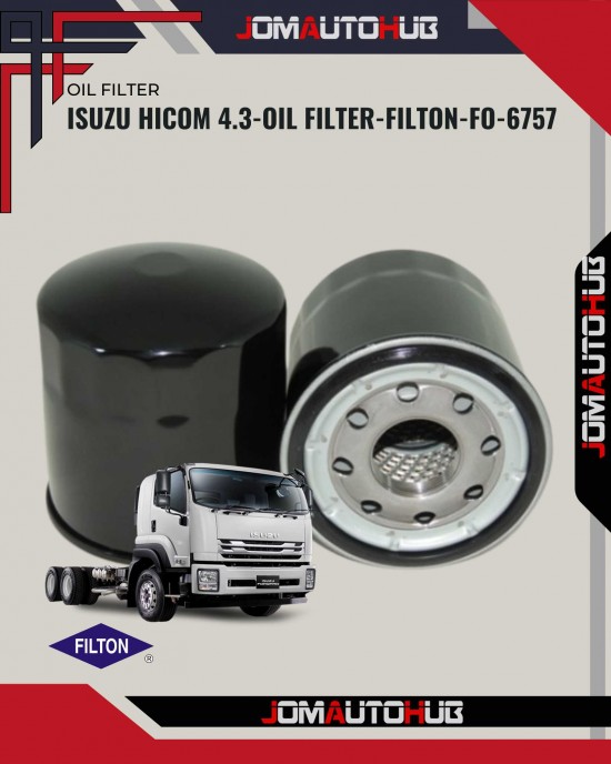 Isuzu Hicom 4.3-Oil Filter-FILTON-FO-6757-0986AF1006(8-97096777-0)(8-97148270-0) Oil Filters image