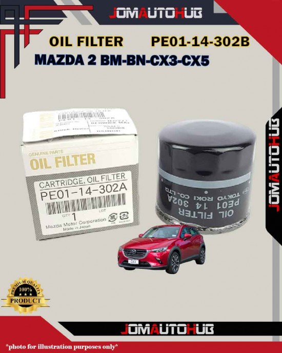 Oil Filter-Mazda 2 BM-BN-Biante CX3 DK-CX5-CX30 (All Skyactiv)-PE01-14-302B