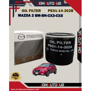 Oil Filter-Mazda 2 BM-BN-Biante CX3 DK-CX5-CX30 (All Skyactiv)-PE01-14-302B Oil Filter-Mazda 2 BM-BN-Biante CX3 DK-CX5-CX30 (All Skyactiv)-PE01-14-302B