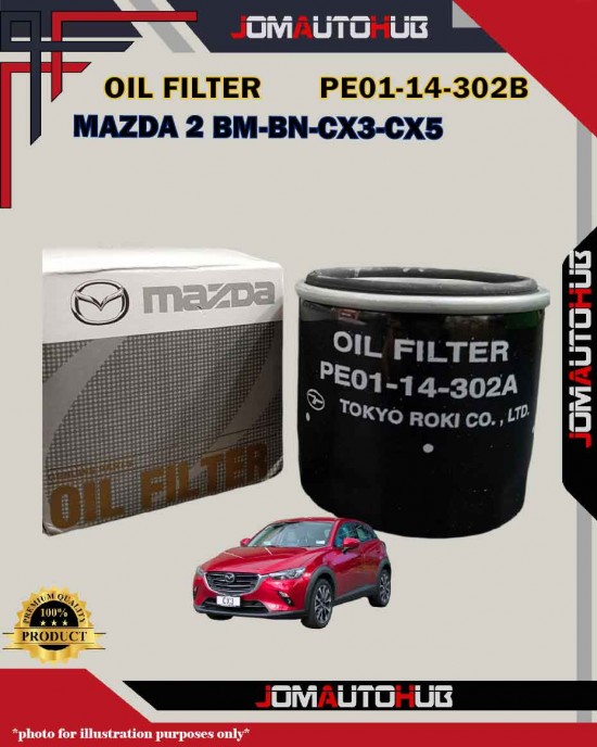 Oil Filter-Mazda 2 BM-BN-Biante CX3 DK-CX5-CX30 (All Skyactiv)-PE01-14-302B