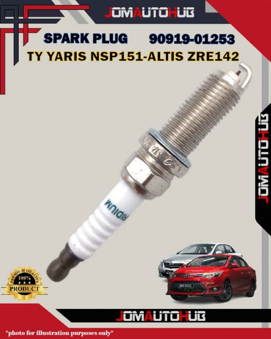 Toyota Iridium Spark Plug-Avanza F65-Altis ZRE141-Yaris NSP151-Sienta NSP170-Wish ZGE20-Prius Hybrid-Harrier ZSU60W-90919-01253-SC20HR11