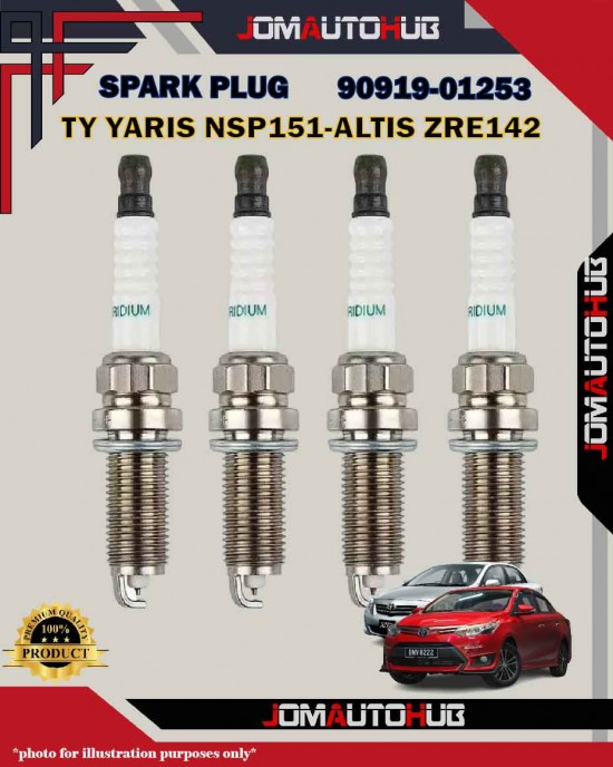 Toyota Iridium Spark Plug-Avanza F65-Altis ZRE141-Yaris NSP151-Sienta NSP170-Wish ZGE20-Prius Hybrid-Harrier ZSU60W-90919-01253-SC20HR11