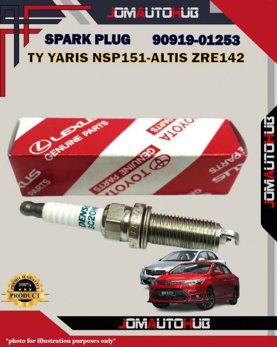 Toyota Iridium Spark Plug-Avanza F65-Altis ZRE141-Yaris NSP151-Sienta NSP170-Wish ZGE20-Prius Hybrid-Harrier ZSU60W-90919-01253-SC20HR11